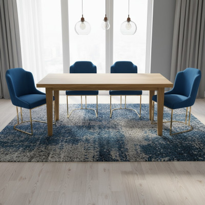 Suite Set 6x Groupe de sièges de chaise de salle à manger en textile rembourré