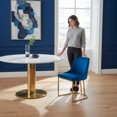 Groupe de chaises design en ensemble avec rembourrage en textile 8 chaises mobilier ensemble de luxe