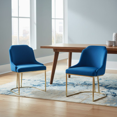 Groupe de chaises design en ensemble avec rembourrage en textile 8 chaises mobilier ensemble de luxe