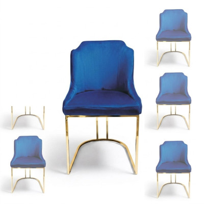 Groupe de chaises design en ensemble avec rembourrage en textile 8 chaises mobilier ensemble de luxe