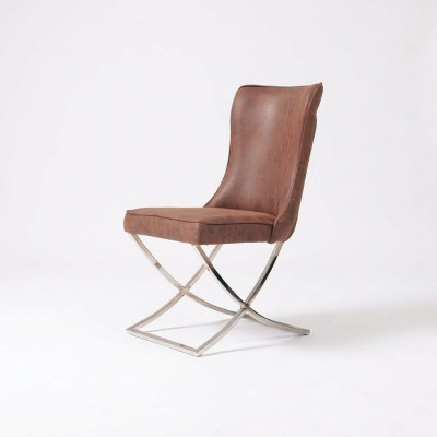 Chaises de salle à manger en bois Fauteuil luxueux Fauteuil marron Fauteuil de salon