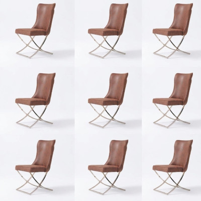 Chaise 6 Chaise de Salle à Manger Fauteuil Club en Bois Lounge Design Meubles Chaise Rembourrée