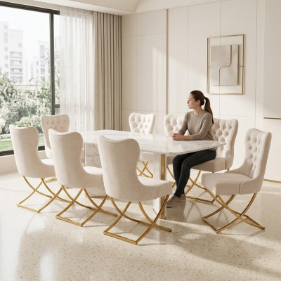 Salle à manger Chaise Ensemble Chaises Suite Groupe complet Salle à manger Suite 8 pièces