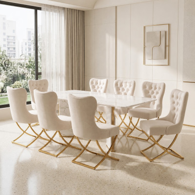 Salle à manger Chaise Ensemble Chaises Suite Groupe complet Salle à manger Suite 8 pièces