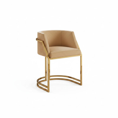 Cuisine Salle à manger Moderne 4x Chaise Fauteuil en acier inoxydable Tissu Rembourrage Chaises