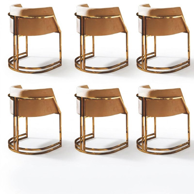 Chaises de cuisine Élégant Salle à manger Ensemble de tissu de chaises Design Métal Textile 