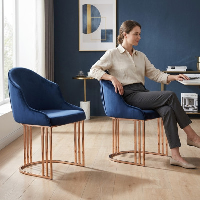 Designer Fauteuil salle à manger de luxe 4x Chaise Chaises Rembourrage Textile Moderne