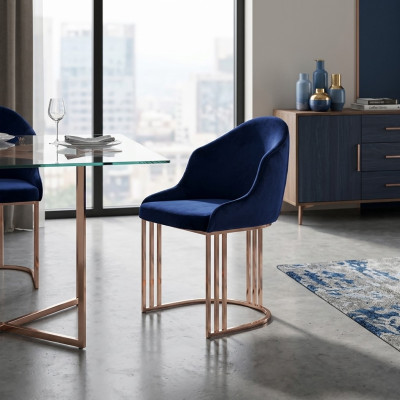Designer Fauteuil salle à manger de luxe 4x Chaise Chaises Rembourrage Textile Moderne