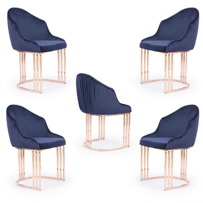 Designer Fauteuil salle à manger de luxe 4x Chaise Chaises Rembourrage Textile Moderne