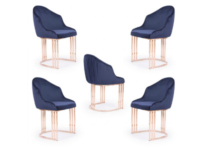 Designer Fauteuil salle à manger de luxe 4x Chaise Chaises Rembourrage Textile Moderne