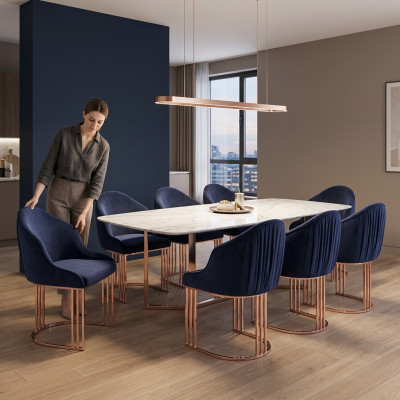 Ensemble de chaises en groupe, suite de chaises 6x groupes fauteuil chaise rembourrés hôtel textile