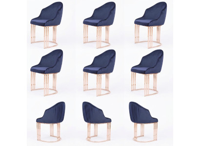 Ensemble de chaises en groupe, suite de chaises 6x groupes fauteuil chaise rembourrés hôtel textile