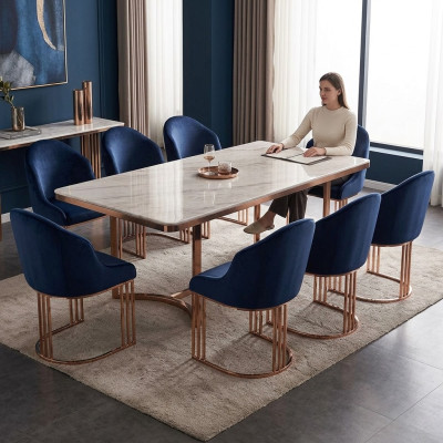 Fauteuil de salon Suite Cuisine 8x Design Tapisserie Siège Chaises Chaise Ensemble