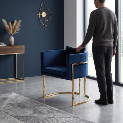 Chaise 2x Chaises de salle à manger Fauteuil en acier inoxydable Mobilier design en métal en acier
