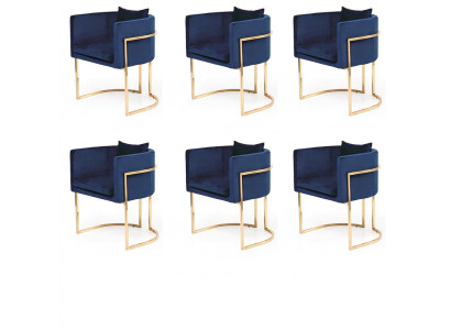 Groupe de chaises rembourrées en textile pour salle à manger gastronomique, design en tissu, ensemble de 6 chaises.