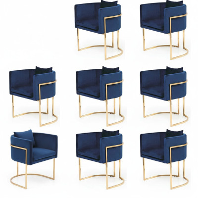 Salle à manger Chaise Chaises Siège Moderne Bois Massif Ensemble 8x Restaurant de Luxe