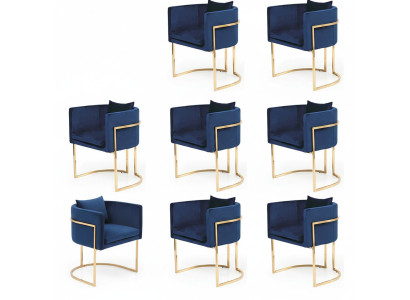 Salle à manger Chaise Chaises Siège Moderne Bois Massif Ensemble 8x Restaurant de Luxe