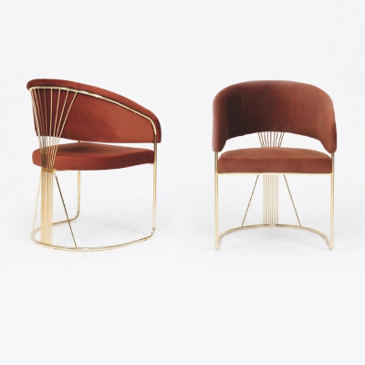 Salle à manger en acier inoxydable 1x Chaise Chaise en cuir Design Chaise rembourrée Assise Lehn