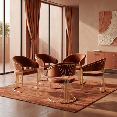 Groupe de chaise de salle à manger en tissu Lehn de restaurant 4 chaises assorties