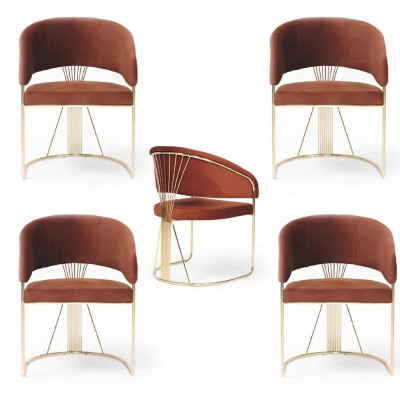Groupe de chaise de salle à manger en tissu Lehn de restaurant 4 chaises assorties