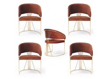 Groupe de chaise de salle à manger en tissu Lehn de restaurant 4 chaises assorties