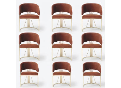 Ensemble de salle à manger Suite 8 chaises en tissu Rembourrage Ensemble de chaises de groupe