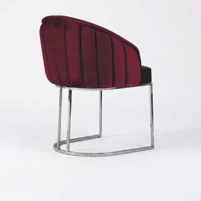 Chaise de fauteuil moderne 1x Chaise de salle à manger TV Lounge Chaise rembourrée en textile