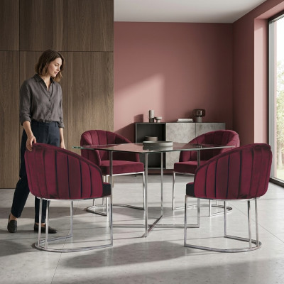 Salle à manger 4 x Chaise Design siège rembourré Chaises Suite Fauteuil Salon