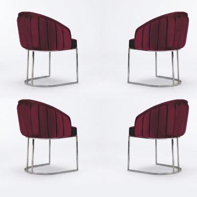 Salle à manger 4 x Chaise Design siège rembourré Chaises Suite Fauteuil Salon