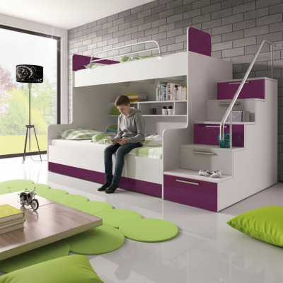 Lits superposés violets Lits superposés Chambre d'enfant Lits Lit mezzanine Brillant Meubles