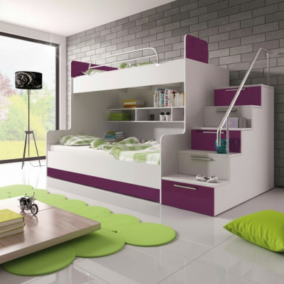 Lits superposés violets Lits superposés Chambre d'enfant Lits Lit mezzanine Brillant Meubles