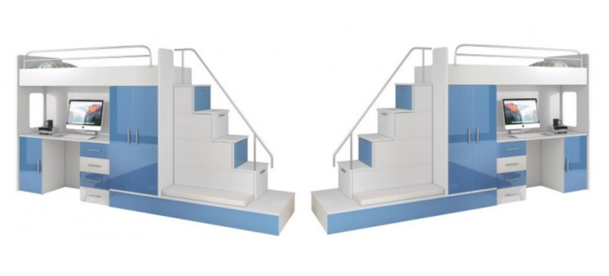 Lits mezzanines Lit superposé Lit mezzanine Bleu Chambre d'enfants Lits Lit superposé Rose Lit nouveau