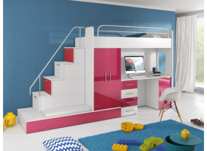 Lits mezzanines Lit superposé Lit mezzanine Bleu Chambre d'enfants Lits Lit superposé Rose Lit nouveau