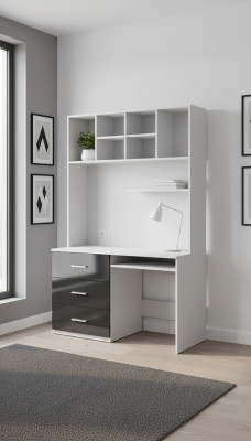 Le bureau noir Table Bureau Chambre enfant Chambre de jeunes Tableaux nouveaux haute brillance