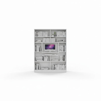 Armoire d'angle Étagère Bibliothèque Armoire en bois pour chambre d'enfants Chambre de jeunes Blanc