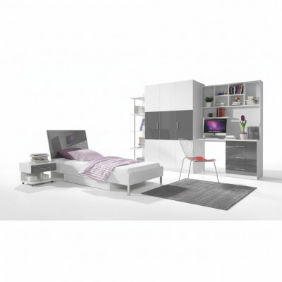 Chambre Armoire moderne Lit Table de chevet Table 5 pièces Jeunes Enfants