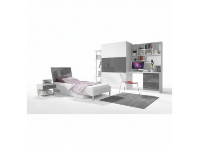 Chambre Armoire moderne Lit Table de chevet Table 5 pièces Jeunes Enfants