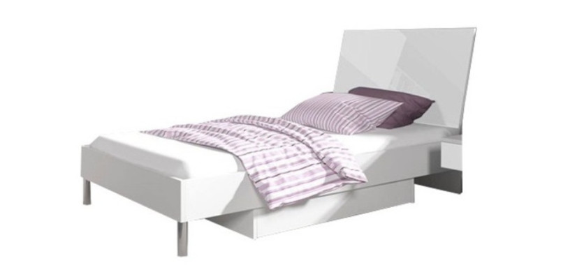 Lit + Table de chevet - Chambre d'enfants Mobilier de chambre à coucher Lits Blanc Ensemble de 2 pièces