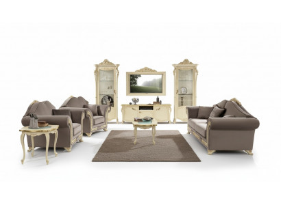 Ensemble de salon Ensemble de canapé Bois Salon Design classique Italie Ensemble de 9 pièces. 