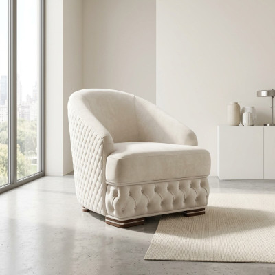 Fauteuil 1 place Chesterfield blanc Relax Meubles italiens Ameublement