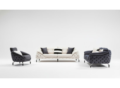 Canapé Chesterfield avec ensemble de canapé en bois textile 331 Set Upholstery de siège