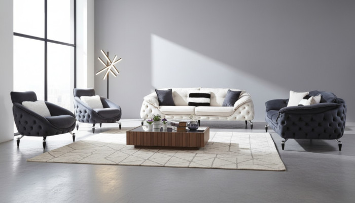 Chesterfield Fauteuil 1 Place Noir Salon de Luxe Design