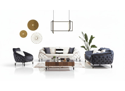 Canapé trois places Chesterfield Rembourrage Canapés en tissu Canapé en cuir Mobilier neuf