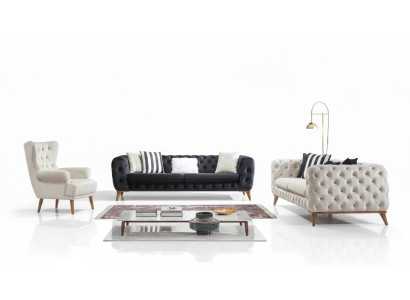 Canapé 3 places Blanc Meubles de luxe Chesterfield Style italien