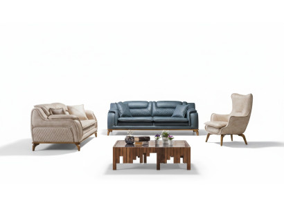 Canapé bleu 3 places Canapé de salon Design Chesterfield Style italien Meubles