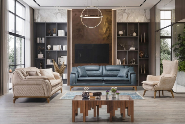 Fauteuil Beige 1 place Salon de luxe Design classique italien