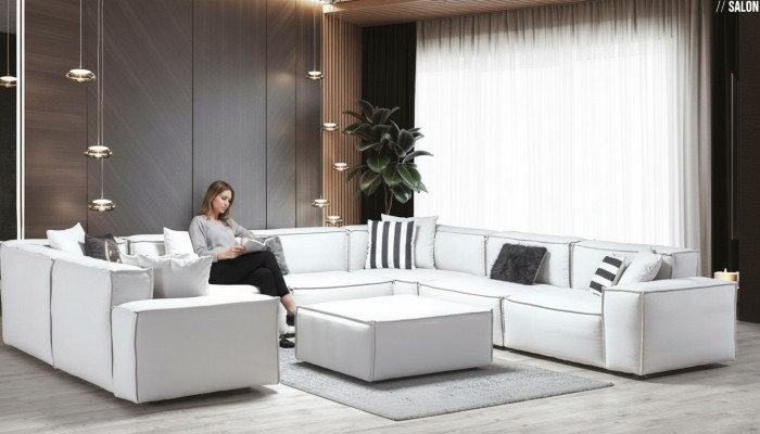 Tabouret Blanc Salon Meubles Élégants Design de Luxe Style Italien