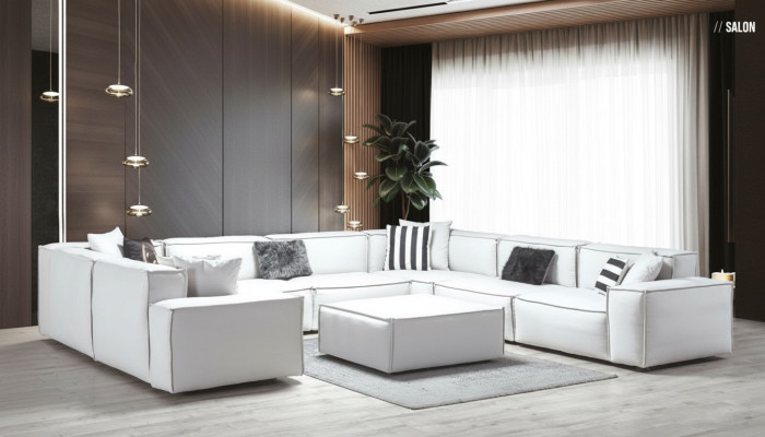 Tabouret Blanc Salon Meubles Élégants Design de Luxe Style Italien