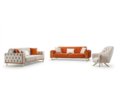 Meubles de luxe style américain Chesterfield canapé ensemble canapé canapé multicolore