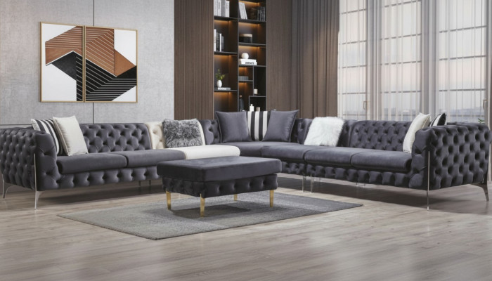 Canapé Canapé d'angle Sofa Tapisserie Canapés d'angle Canapés Chesterfield Meubles